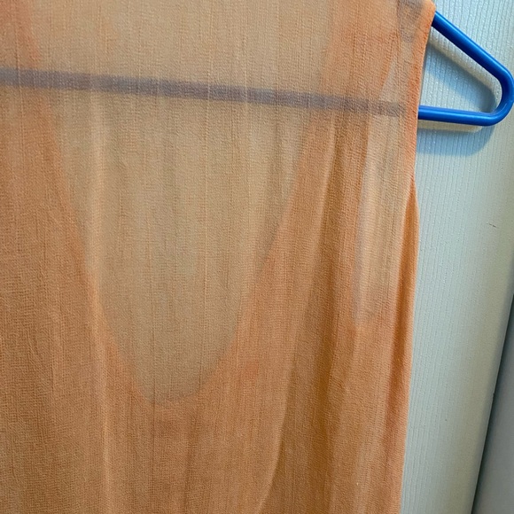 Orange woman’s small sheer top with beadwork - Picture 4 of 9